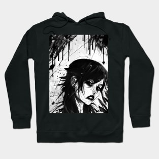 Obsidian Dreams: Black and White Artistry for Alternative Souls Hoodie